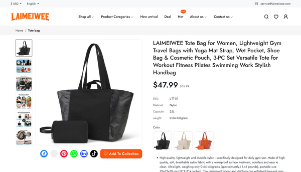 户外与城市包袋品牌独立站首页 页面截图 3